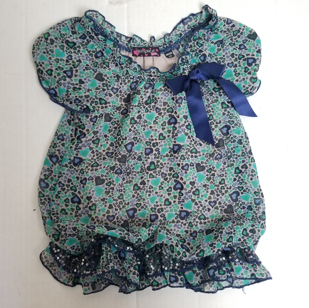 TEMPTED Girls heart print dress
